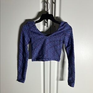 Stylish Blue Long Sleeve Women's Top